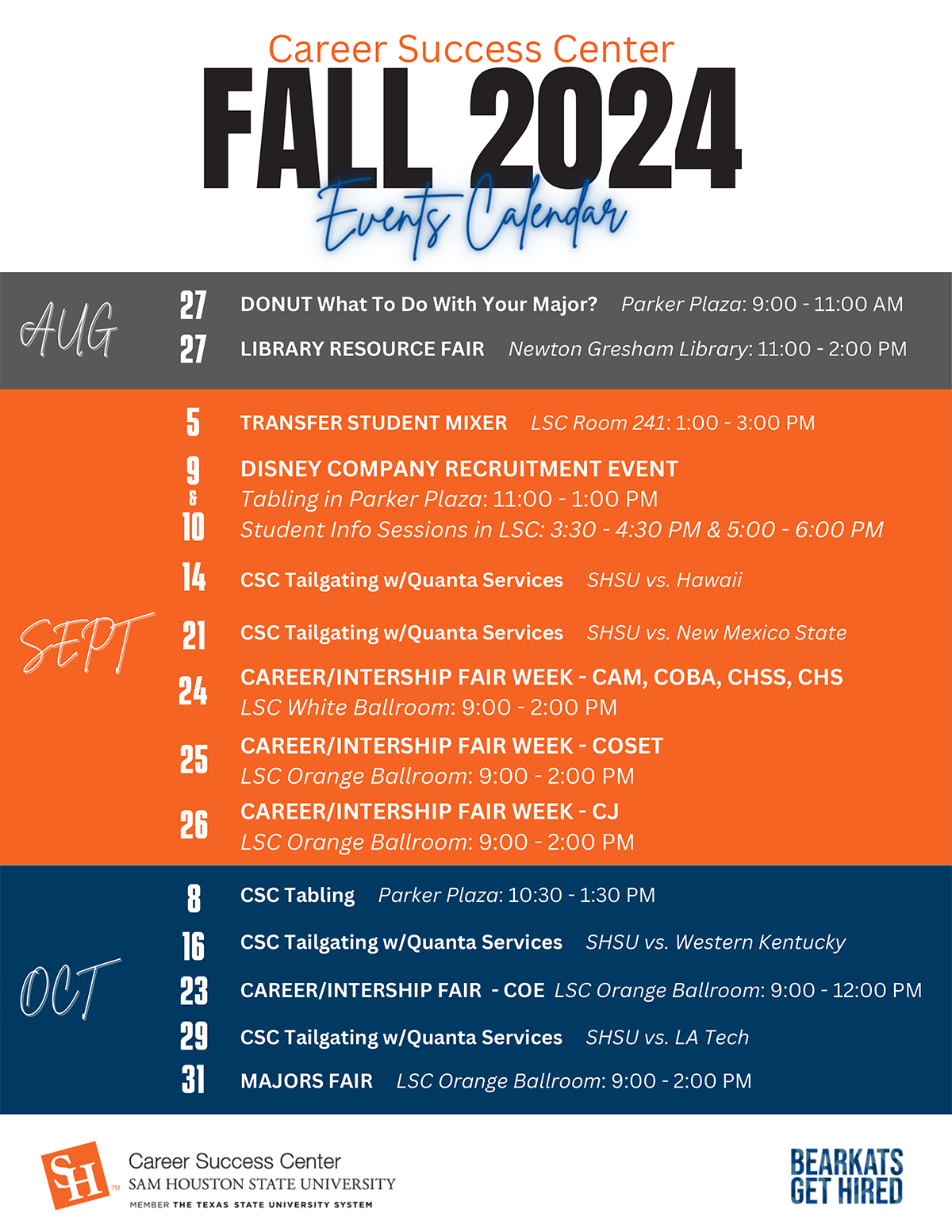 Events Career Services Sam Houston State University